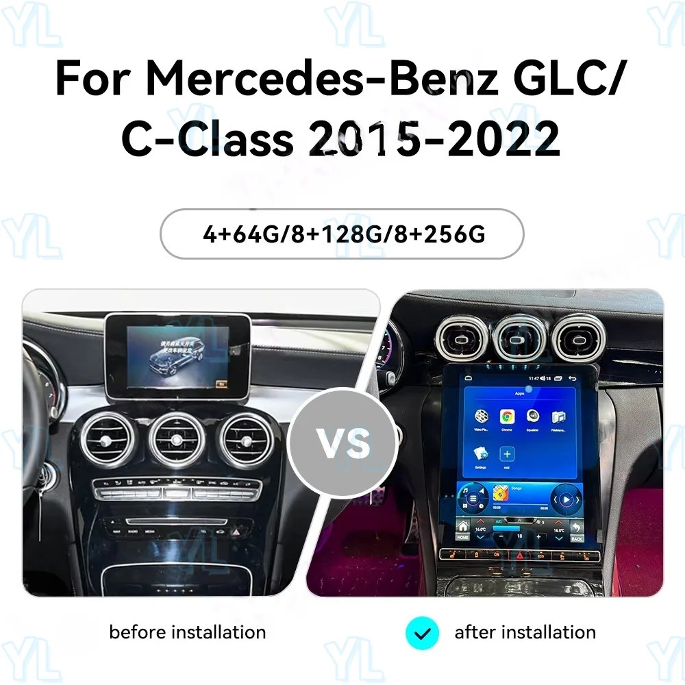 Autoradio Android Mercedes-Benz GLC – écran vertical « Waterfall »